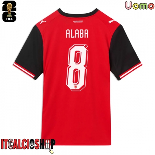 Austria David Alaba #8 Prima Maglia Mondiali 2026 Manica Corta